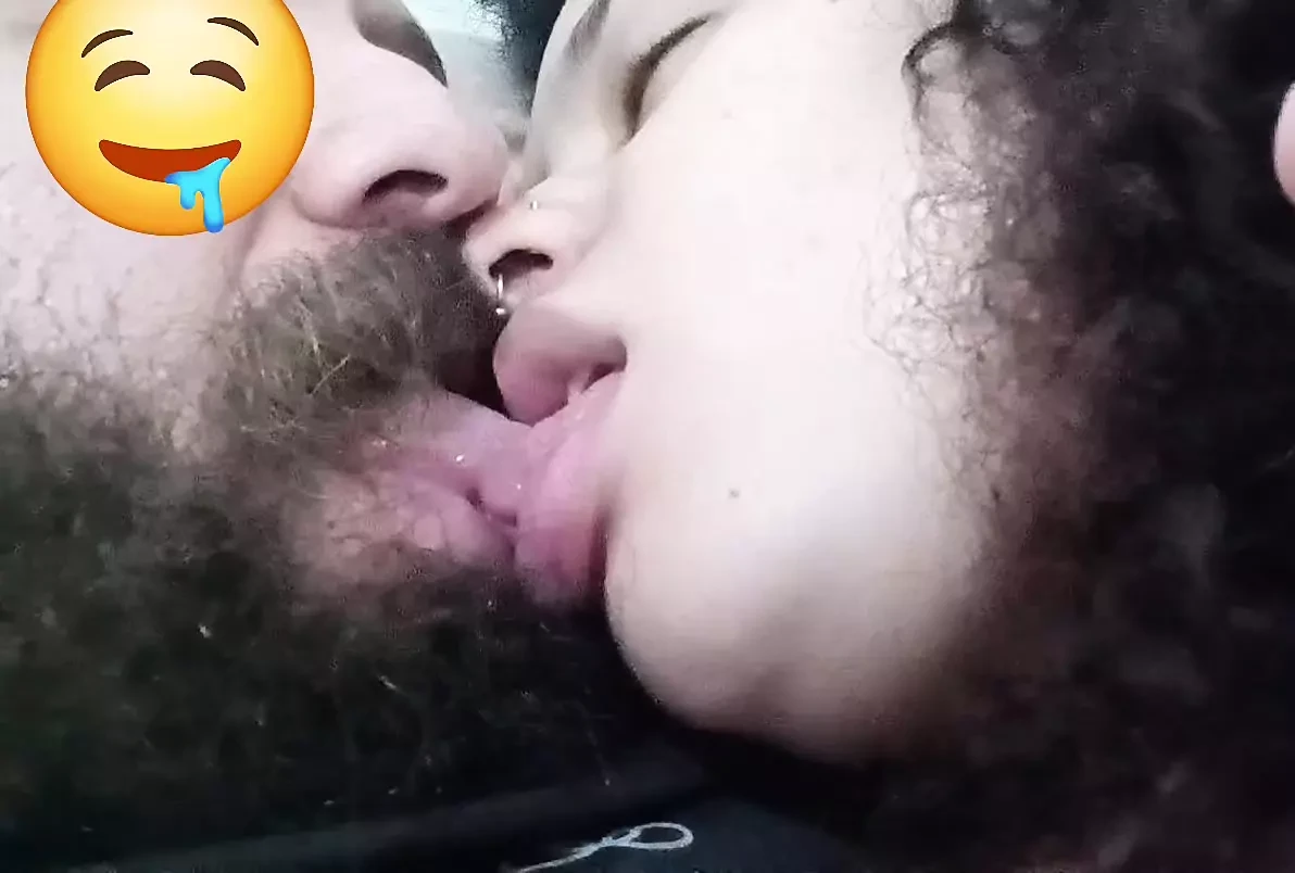 WITH HER BIG FULL LIPS, THIS SLUT KISSES AND JERKS OFF HIS COCK