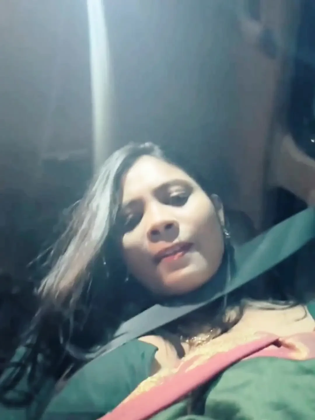 Show Big Boobs in Car When Going to Drive.