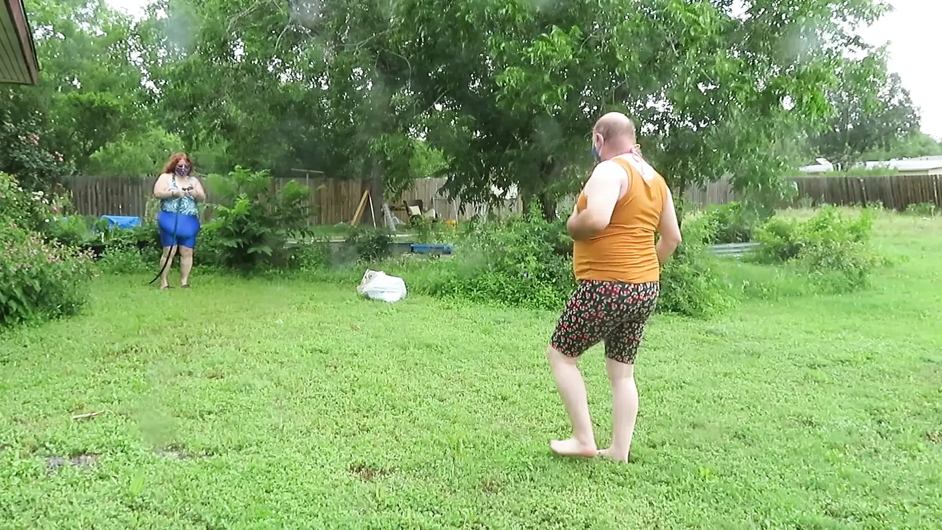 Silly Sissy Slut and Mistress V Hose Play