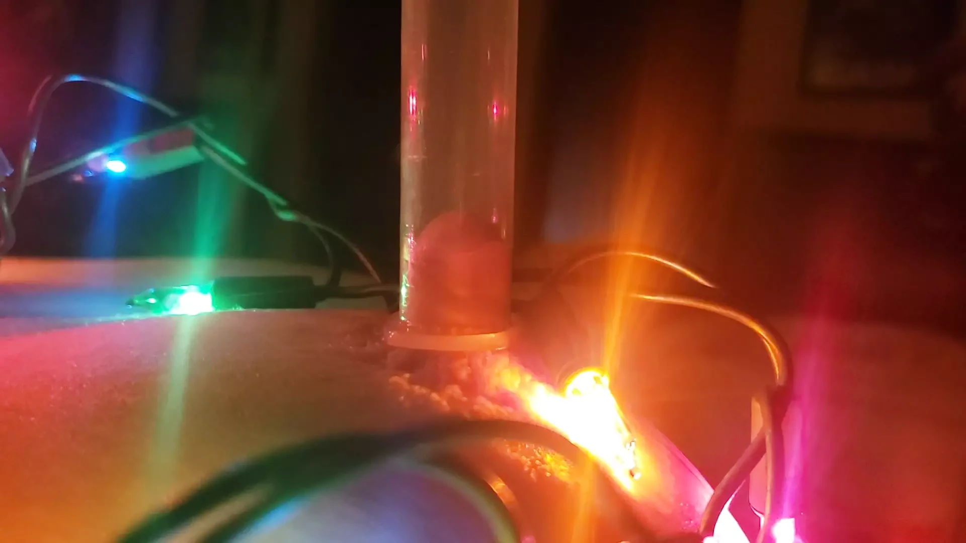 Pumping nipples with x mas lights