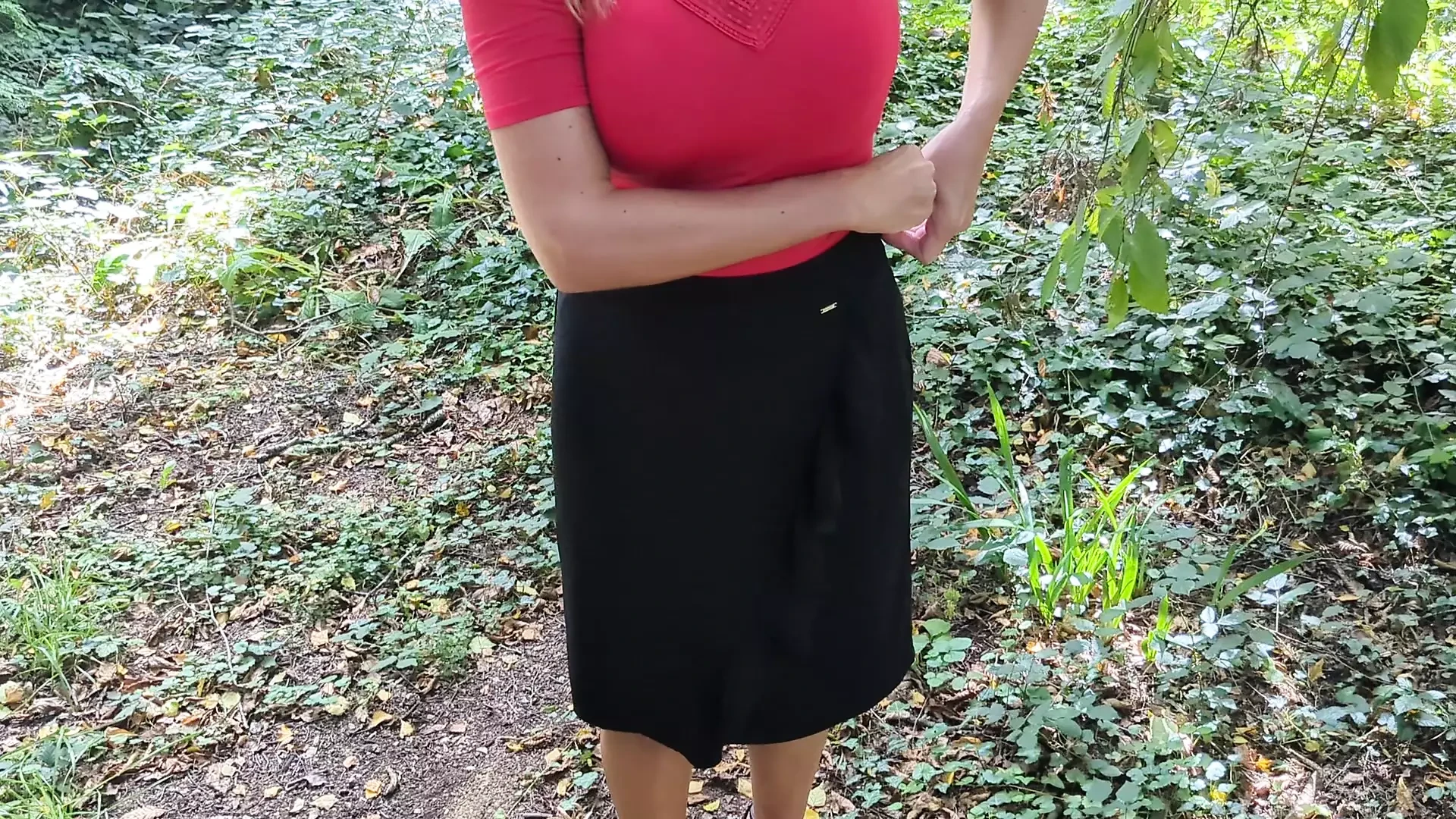 Watch my milf wife with big natural tits stripping outdoors – naughty exhibitionist fun