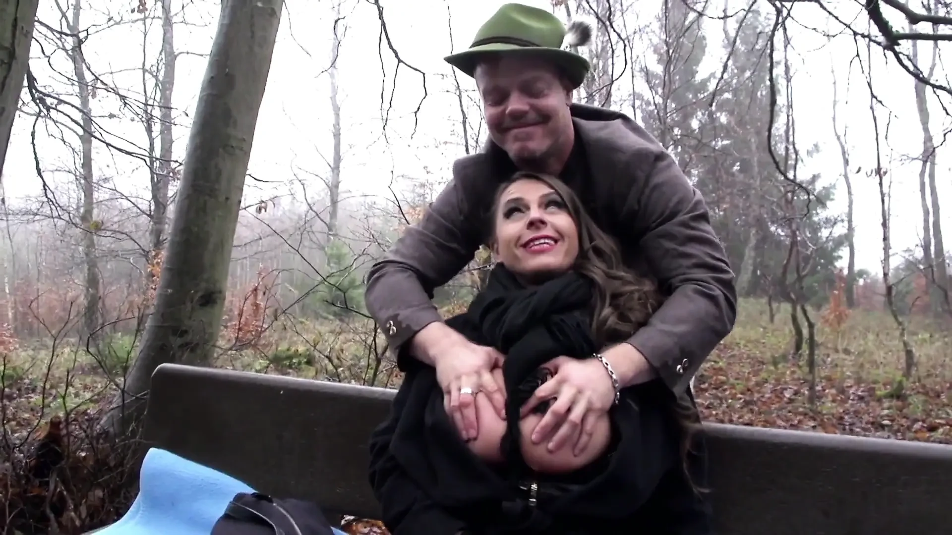 Big boobs MILF gets a warm load outdoor