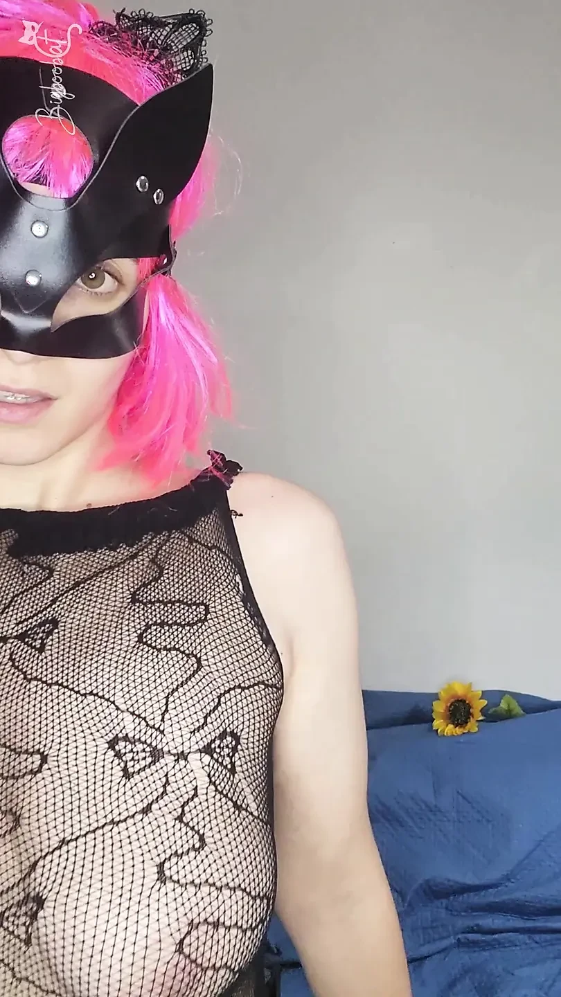Feeling so good! My big tits and kitten mask are having fun