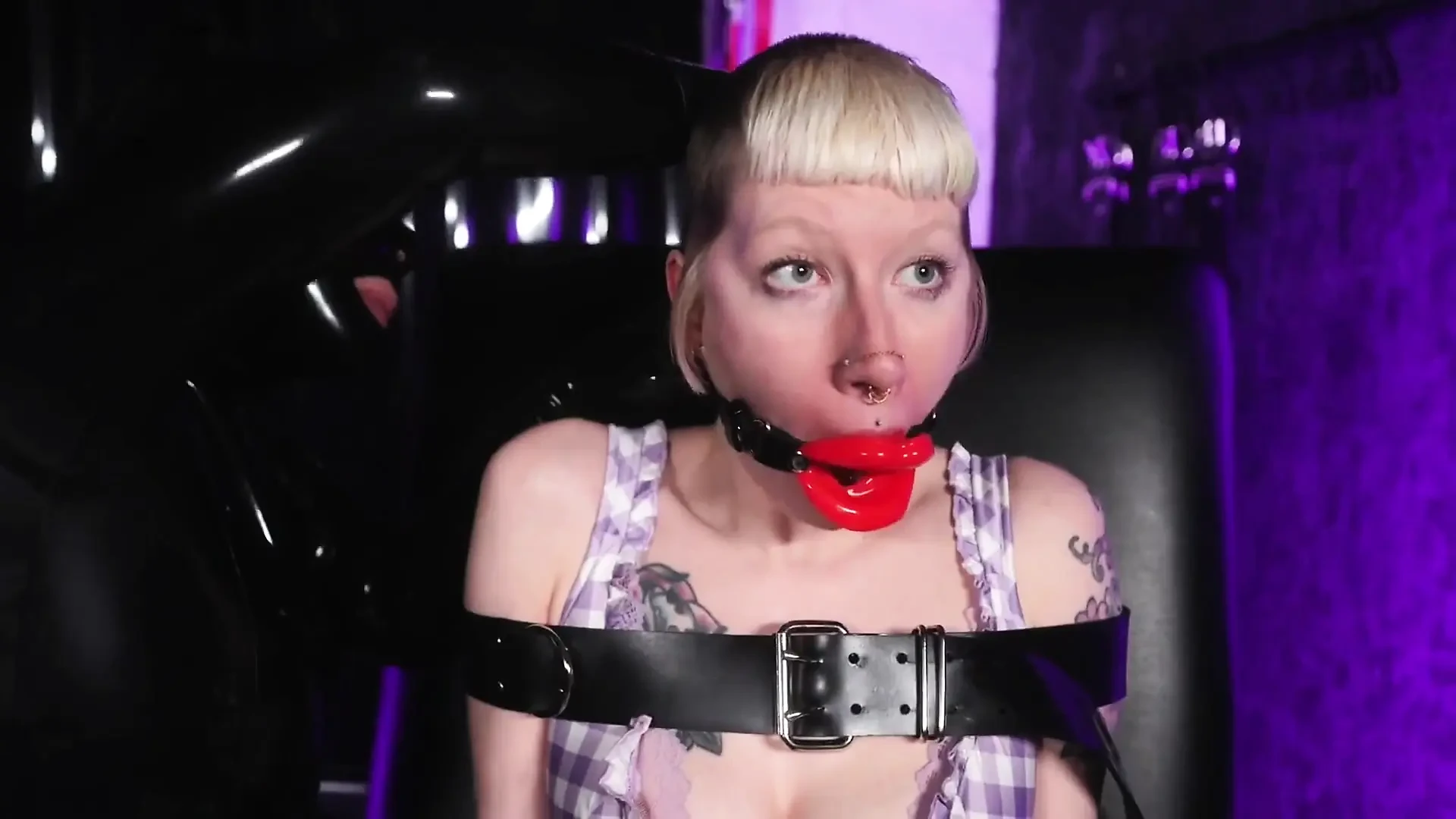Bimbo Training 4 Restrained, Gagged & Human Ashtray