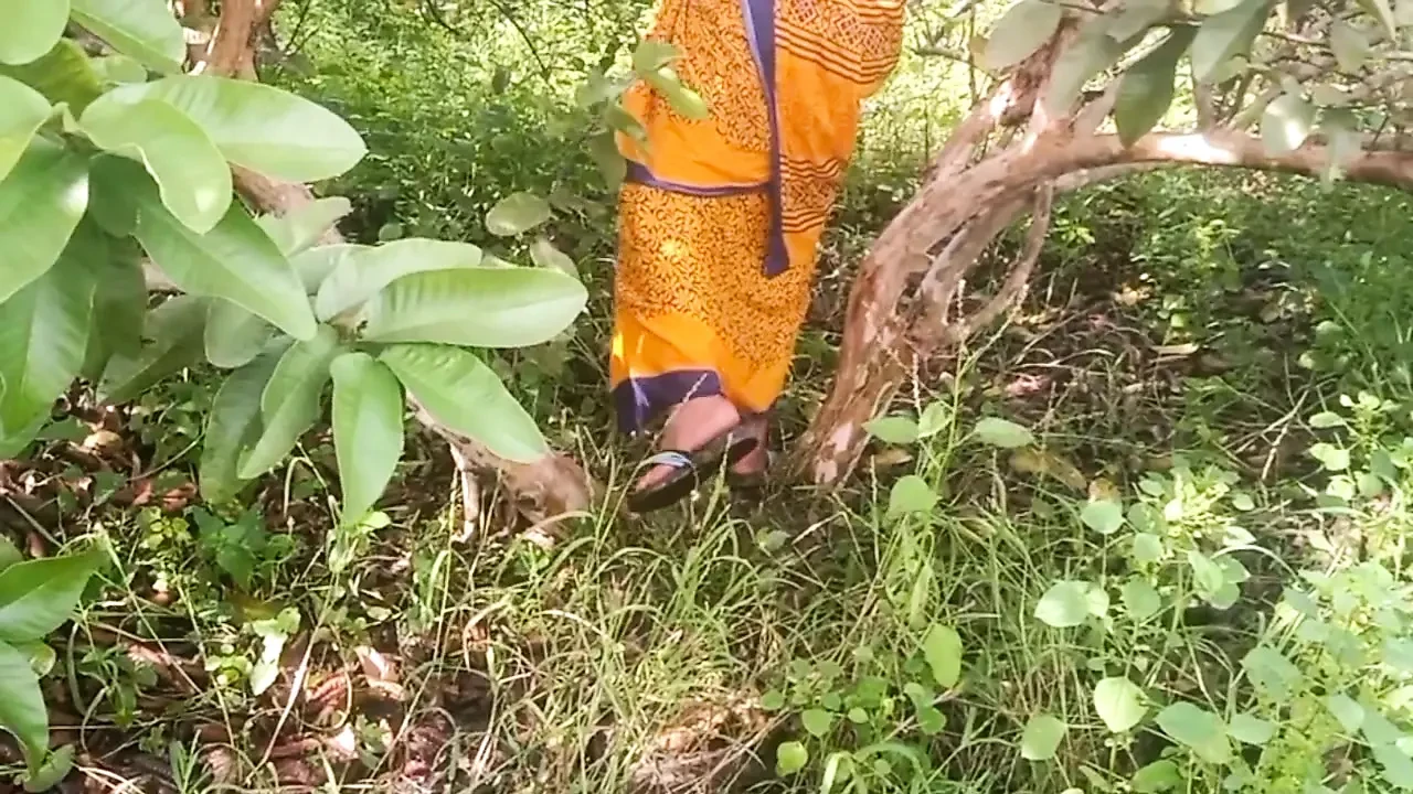 Desi- Friend’s wife holding and squeezing breasts in guava plantation