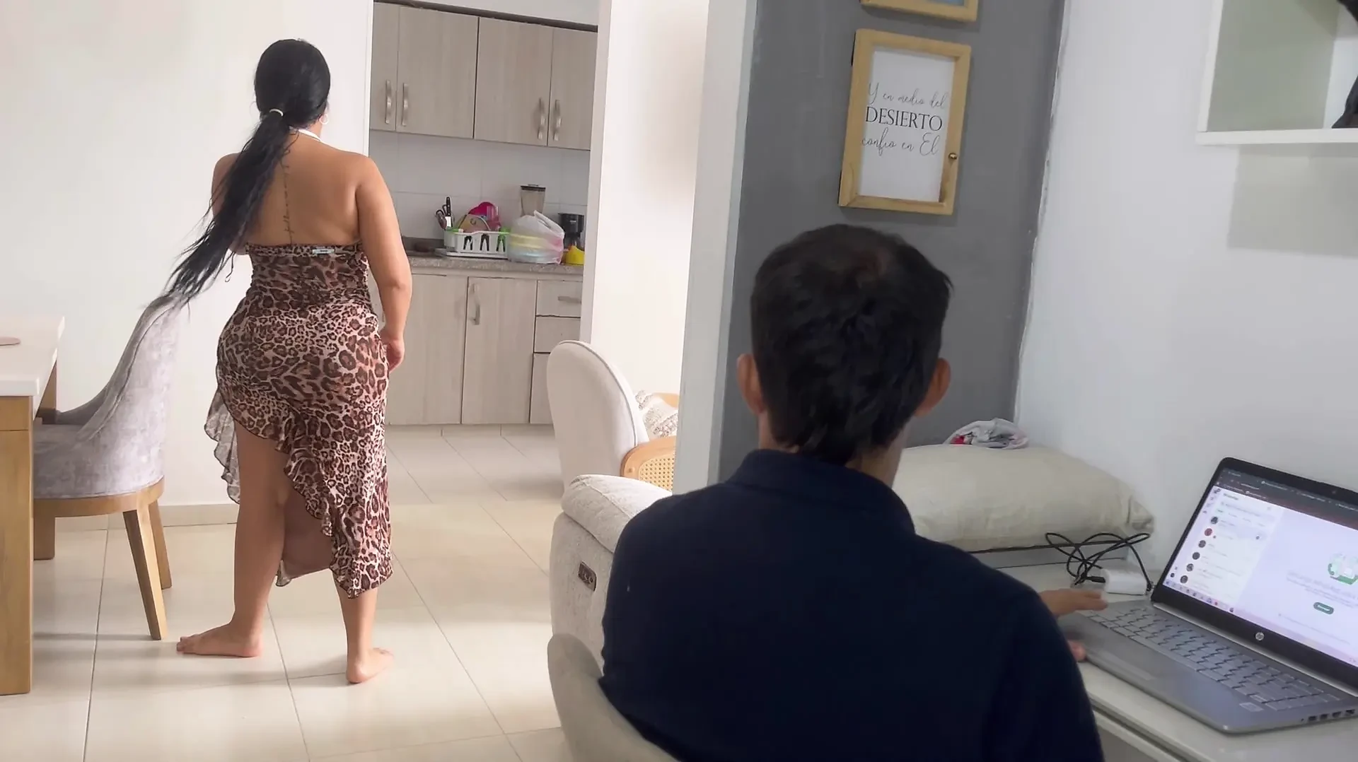 BUTT AND HORNY maid takes the opportunity to seduce and fuck her boss when they are ALONE AT HOME