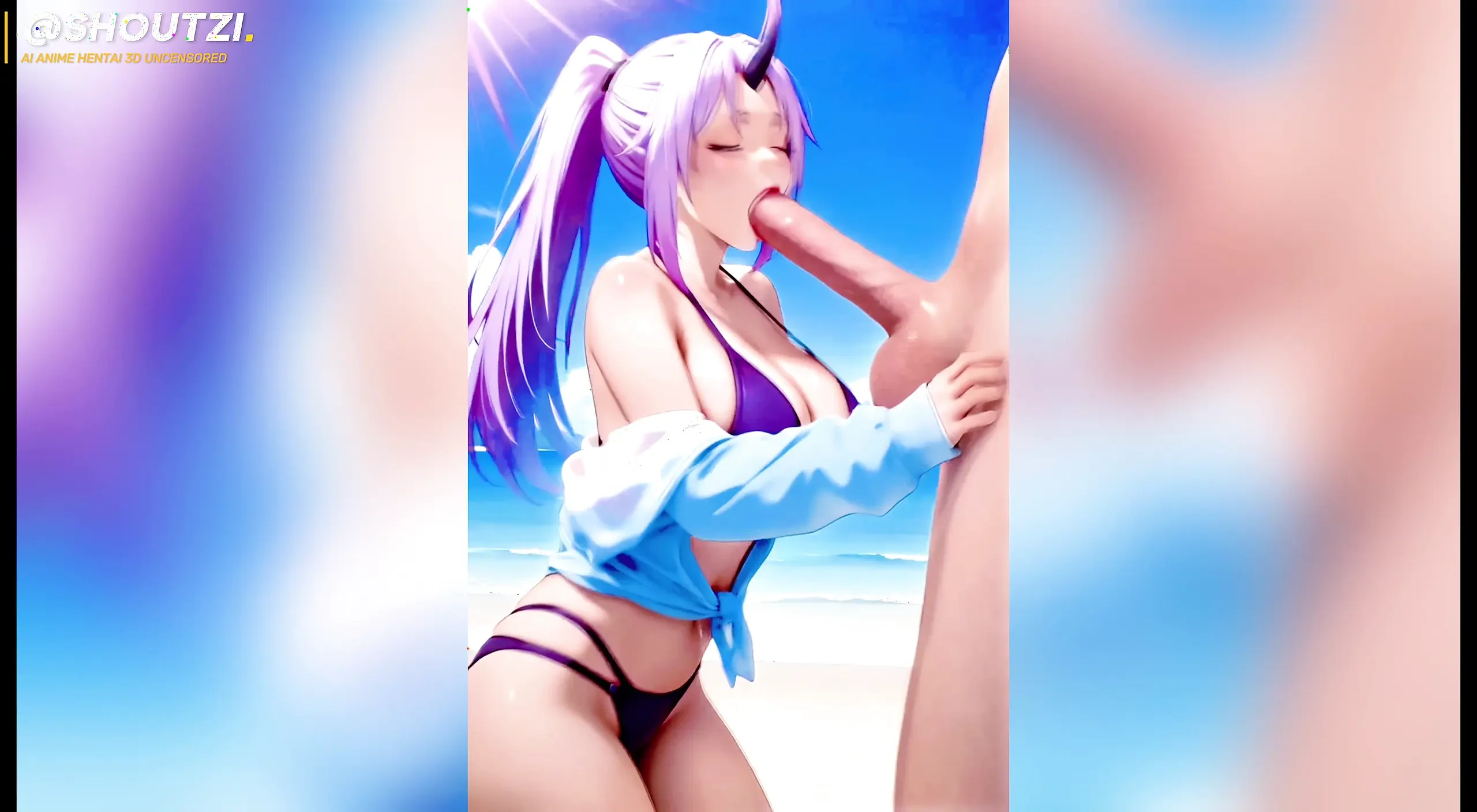 Shion from that time i got reincarnated as a slime, does a perfect deepthroat with your long penis and will swallow all your cum