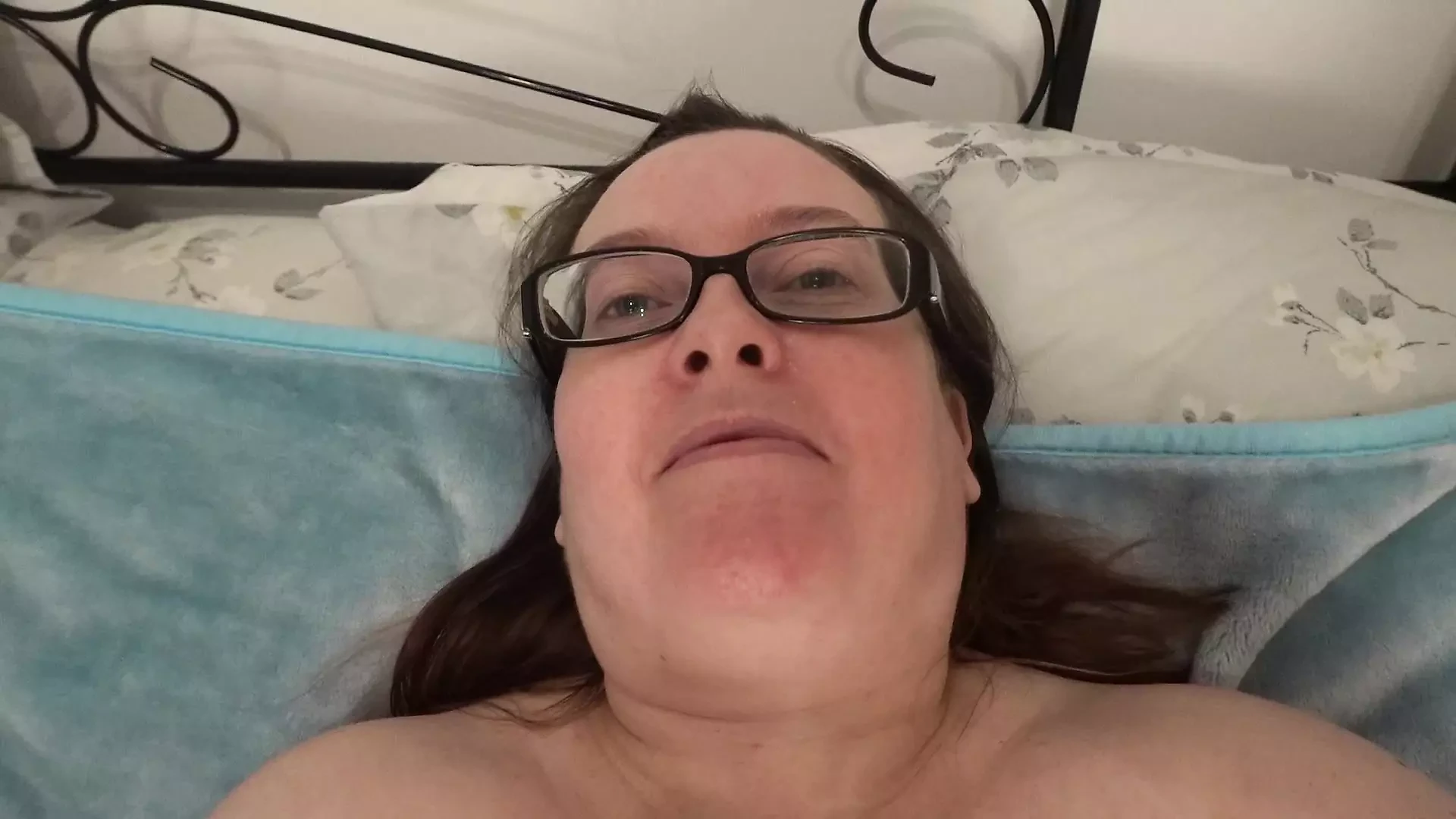 Sexy Wife in Red Lingerie Striptease Showing of Big Breasts