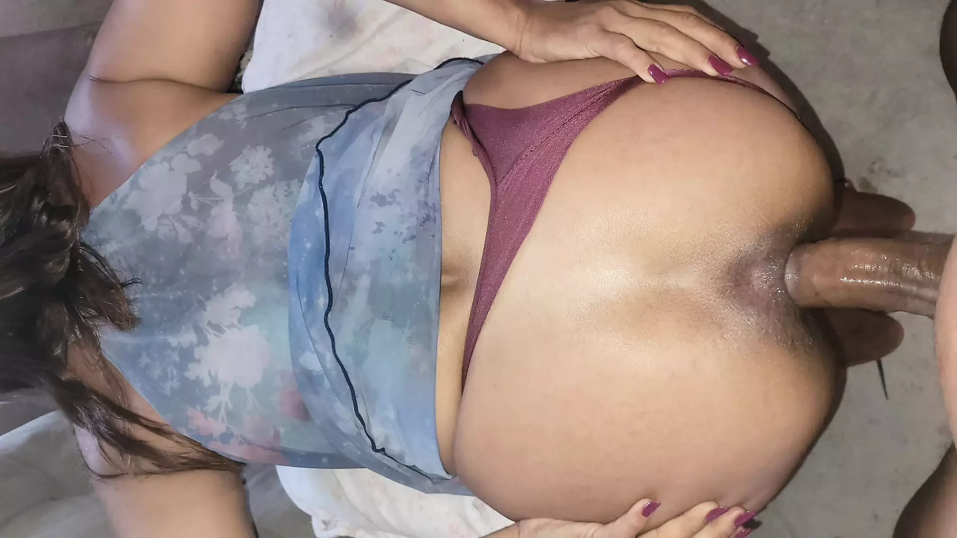 Anal prolapse with hot cum on top of pink flower