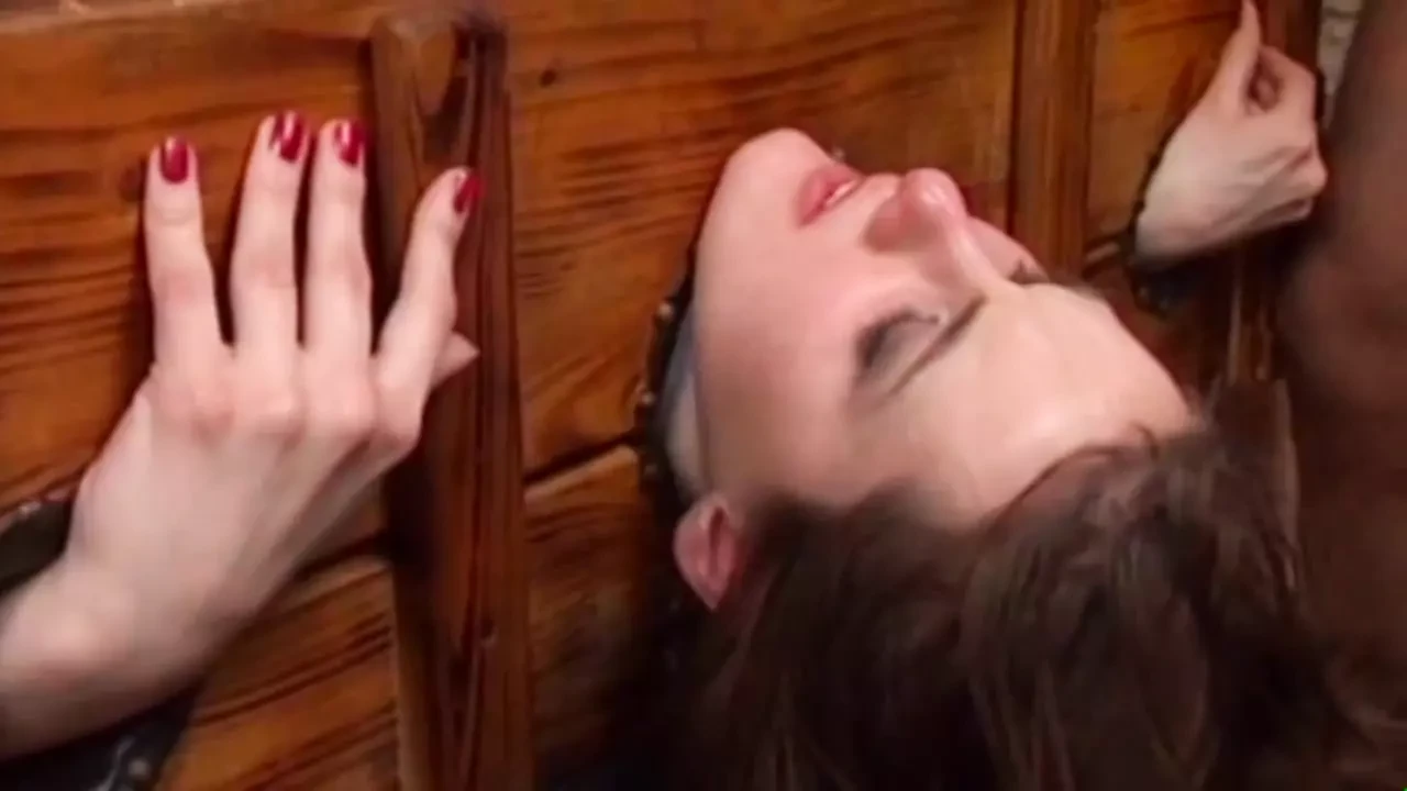 Gang Bang Sexy Horny Big Breasted Slut Gets Fucked by Three Hard Cocks