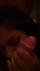 Cheating Paki wife blowing a white cock