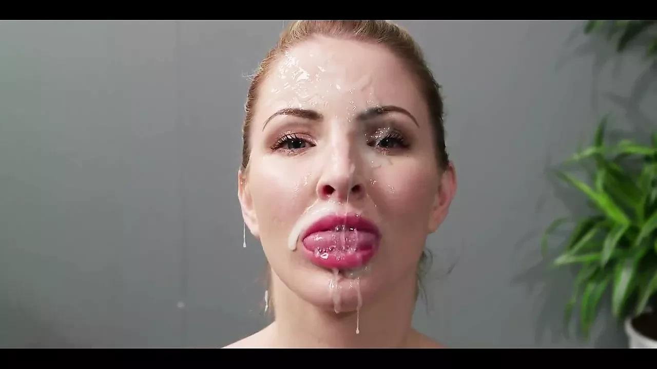 British babe takes a very messy facial