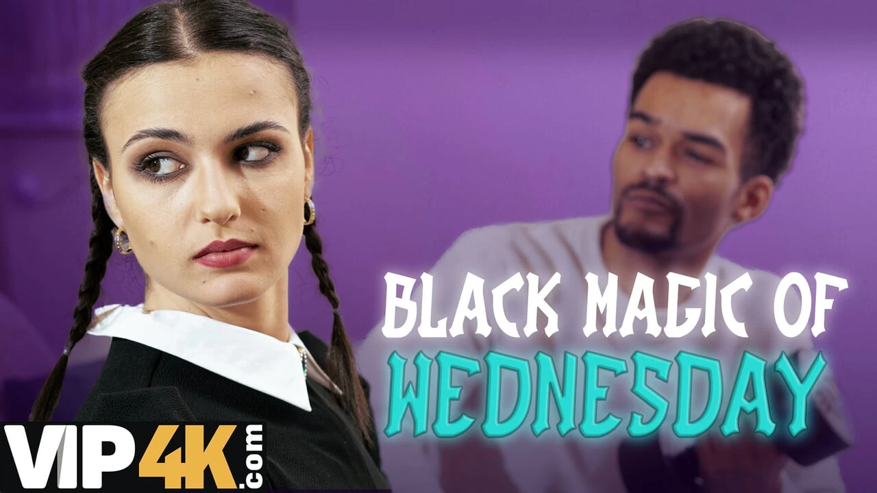 DADDY4K. FUCKING SLUT dressed as WEDNESDAY is masturbating to get DADDY’S BIG BLACK COCK