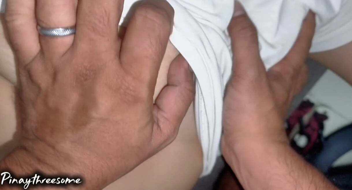 Filipina Swinger couple a Friend playing with my wife pussy Husband recording video