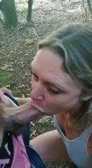 Milf Sucking cock in forest