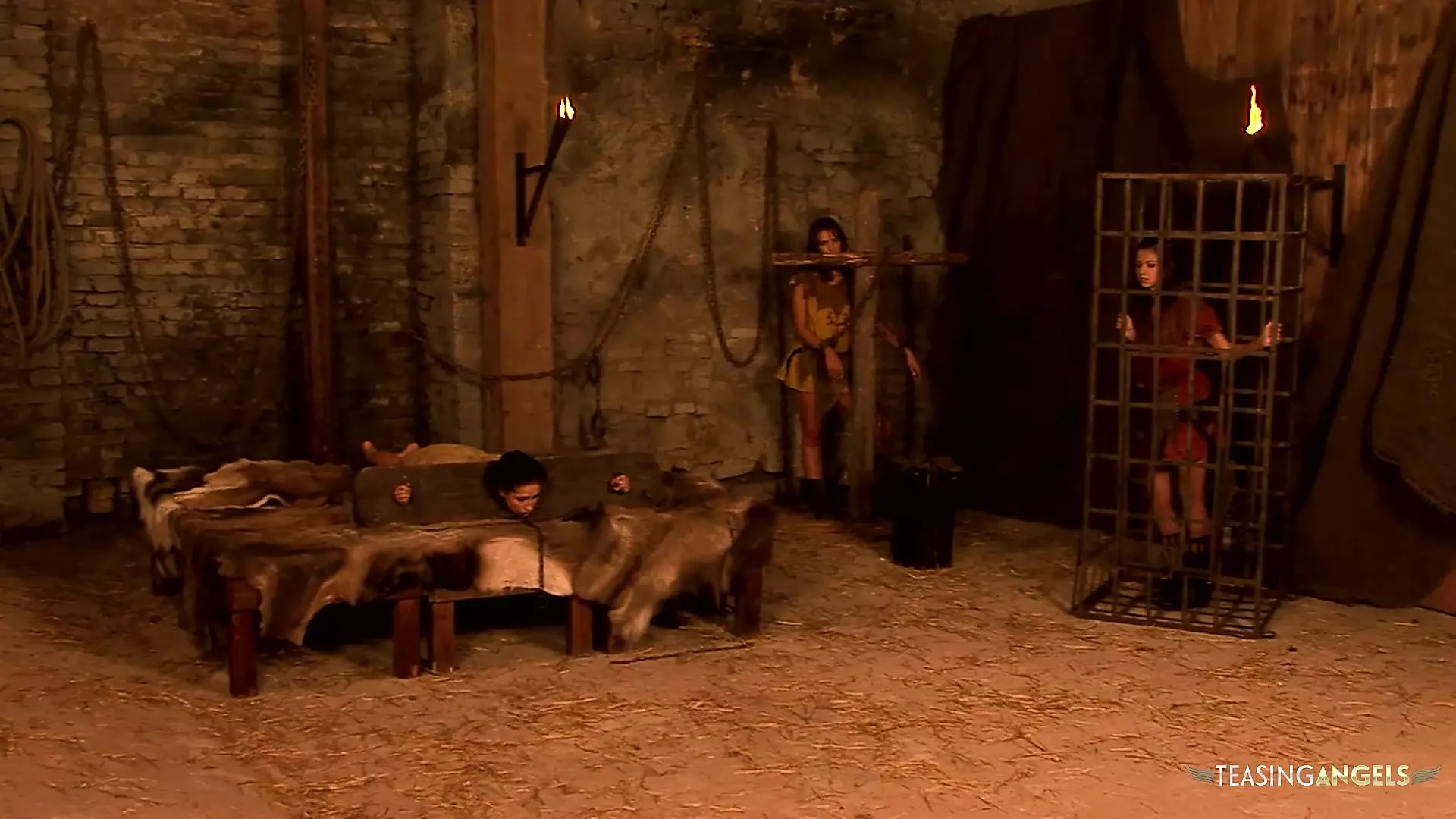 The only way to freedom for these sexy chicks leads over