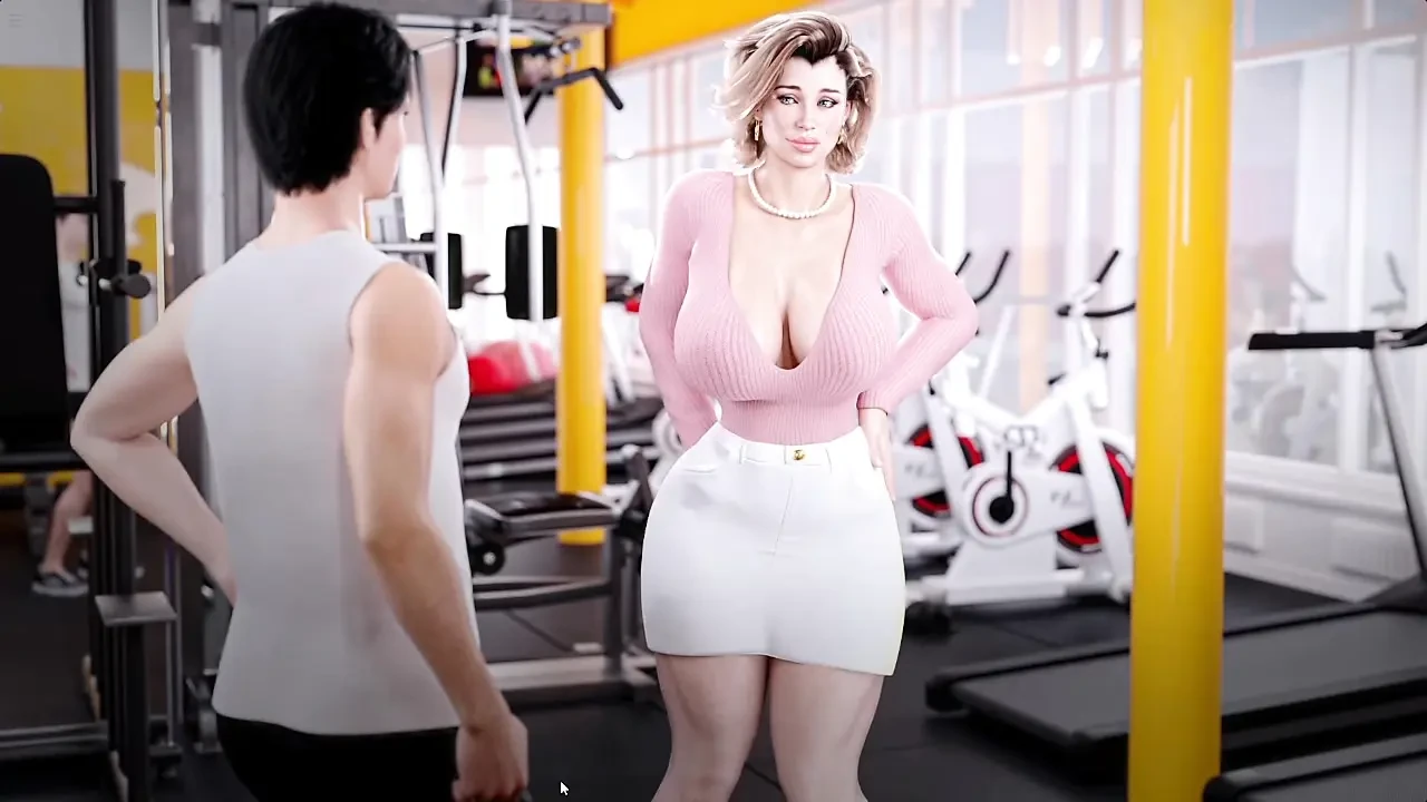 Stepmom Evelyn Needs Help In Gym