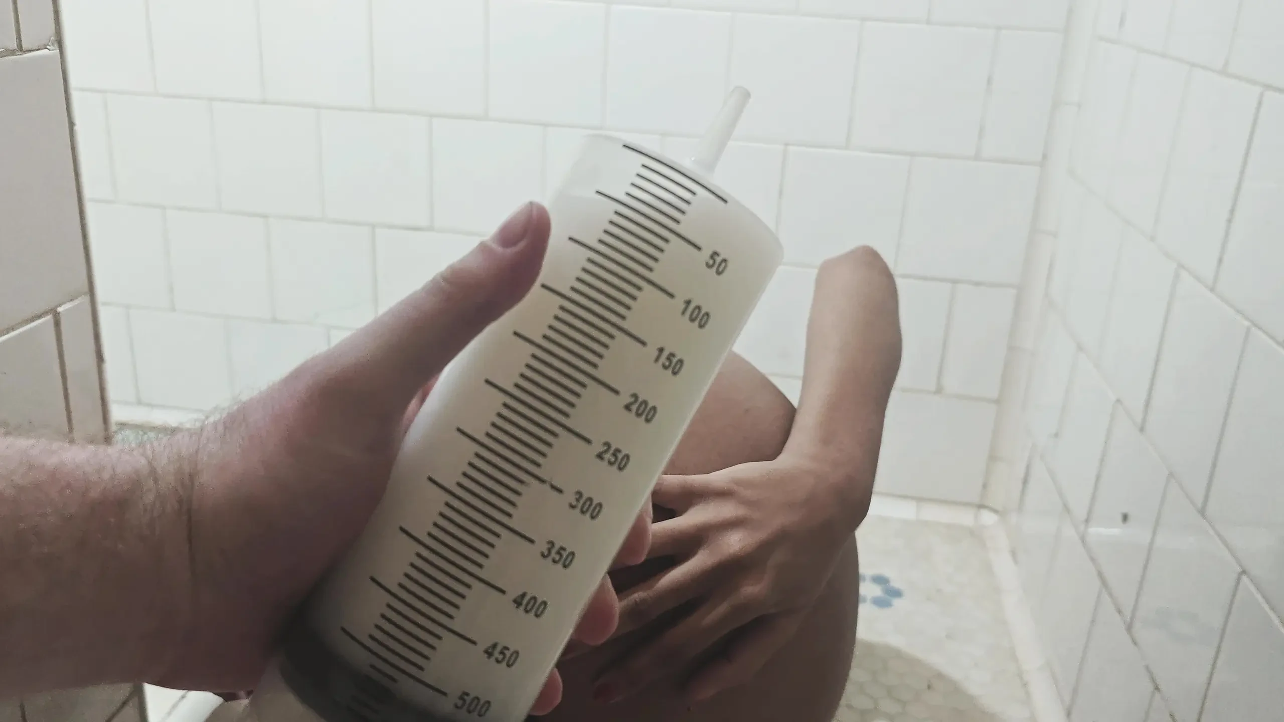 Milk Enema Play: Deep Fill and Messy Release