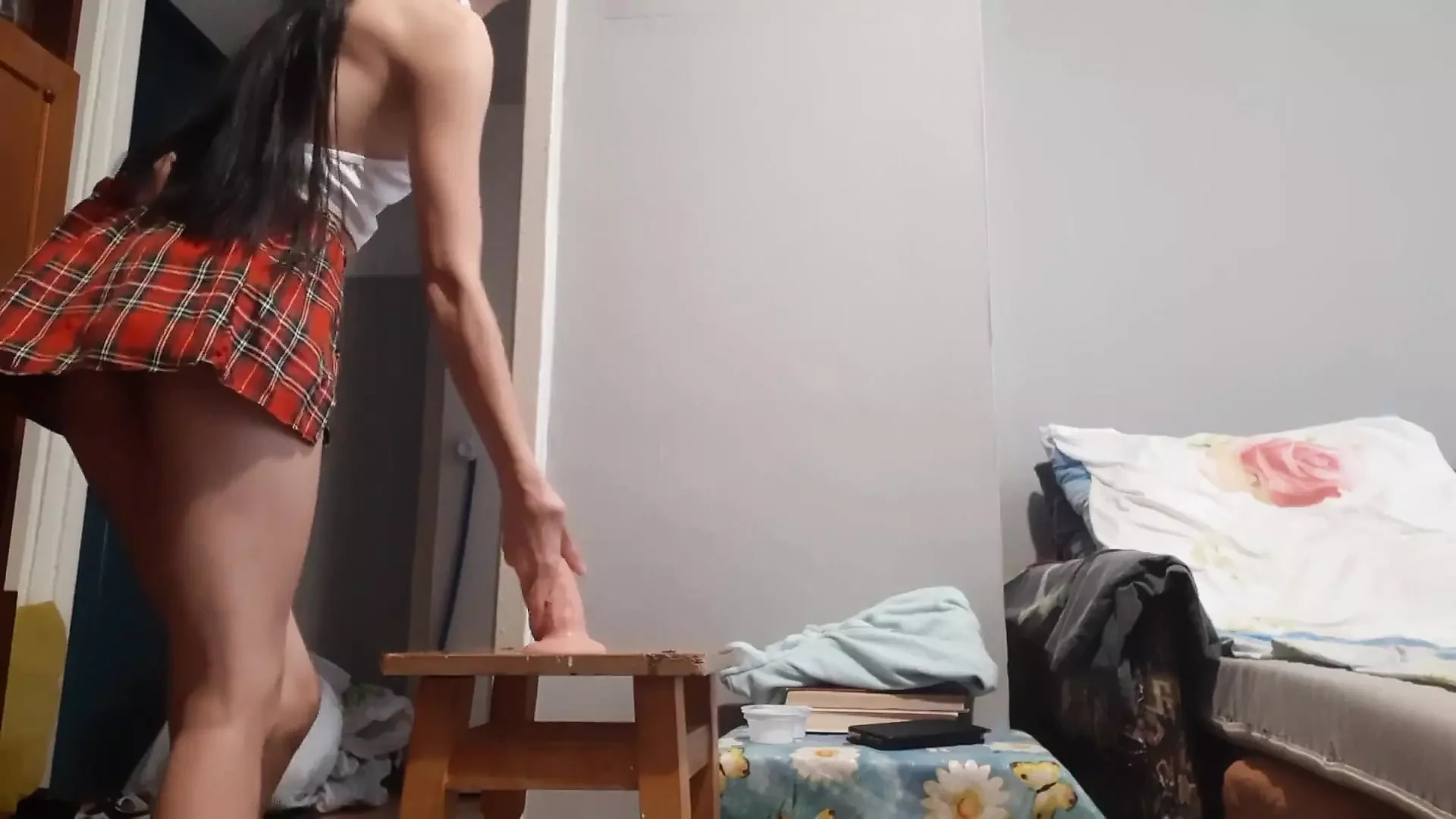 Hot Sex with Stepmother and Stepdaughter with Dildo and Cunnilingus