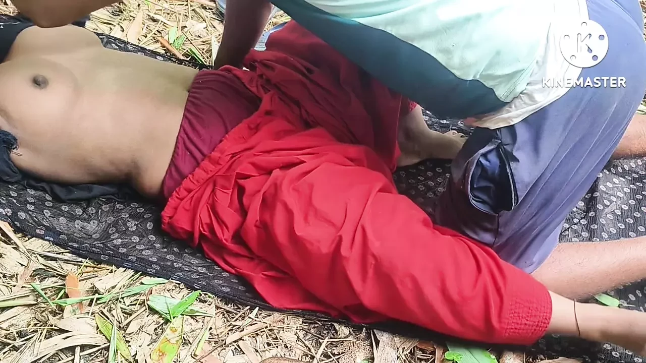 Young college couples fucking in forest