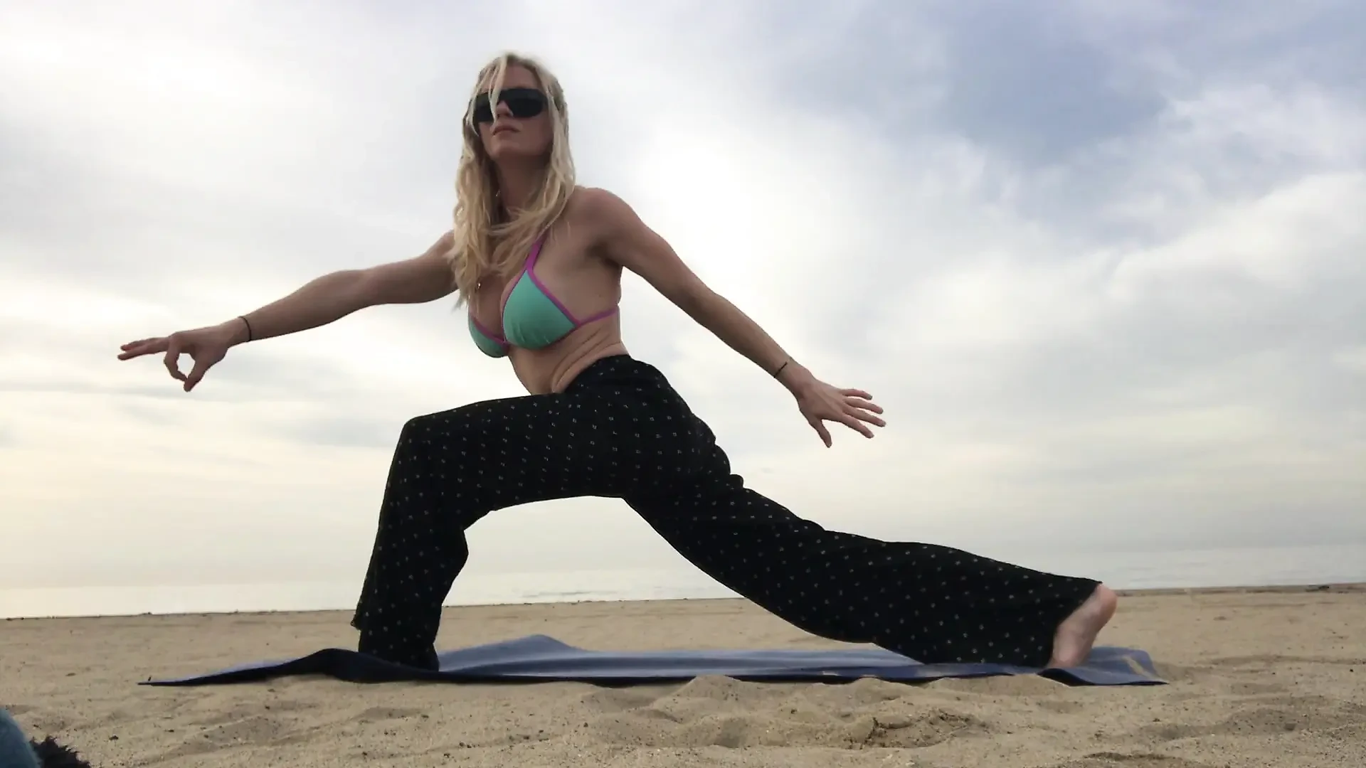 Beach Yoga in Bikini Top
