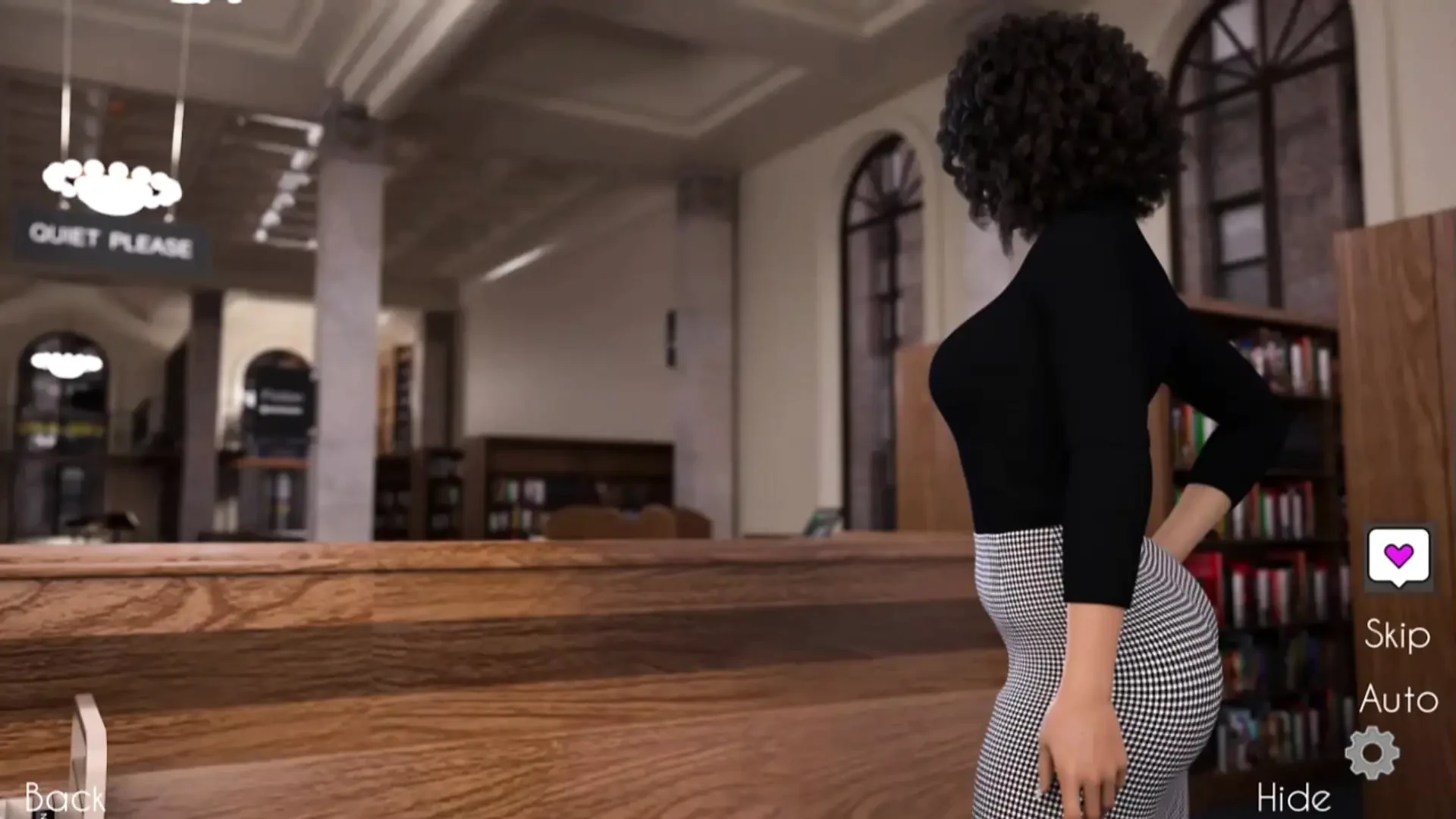 Lucky Student Make fun with Liberian in Library, While principal watch all this.