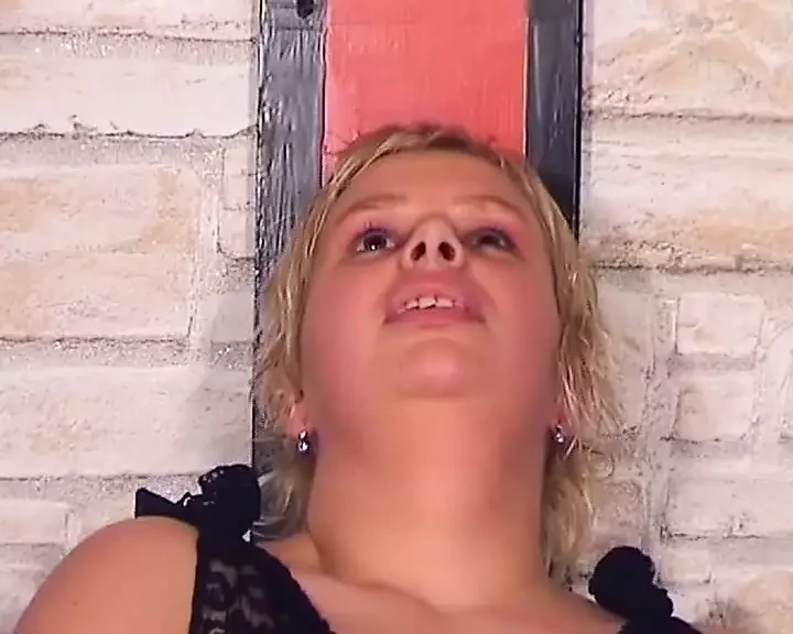 Fat German blonde rides big dildos in hot BDSM action