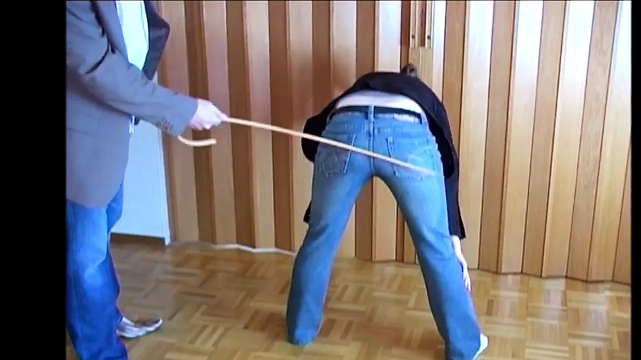 caned on her bare butt